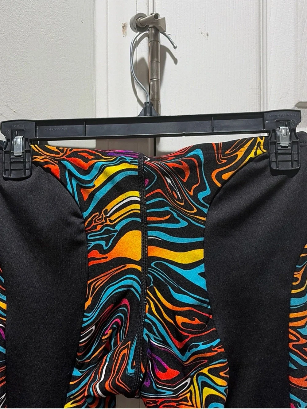 TYR Men's Multicolor Swirl-Print Swim Jammer - Black Waist Size 32